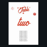 Las Vegas Casino Hochzeit in Urlaubsort Rotes Meer Tischnummer<br><div class="desc">Ein einzigartiges handgezeichnetes Las Vegas Casino Thema Hochzeitsdesign. Ein modernes Ziel Las Vegas, Nevada Hochzeitsthema mit Spielkarten, Casino Spiele themed Illustrationen. Ein rotes und weißes Las Vegas Hochzeitskartenteam, ideal für Hochzeitsfeiern mit Casino-Thema. Auch die passenden Hochzeitseinladungen und andere Schreibwaren sind verfügbar. Passen Sie die Anzahl an und erwerben Sie jede...</div>