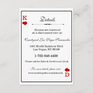 Las Vegas Casino Moderne Chic Hochzeitsinformation Begleitkarte