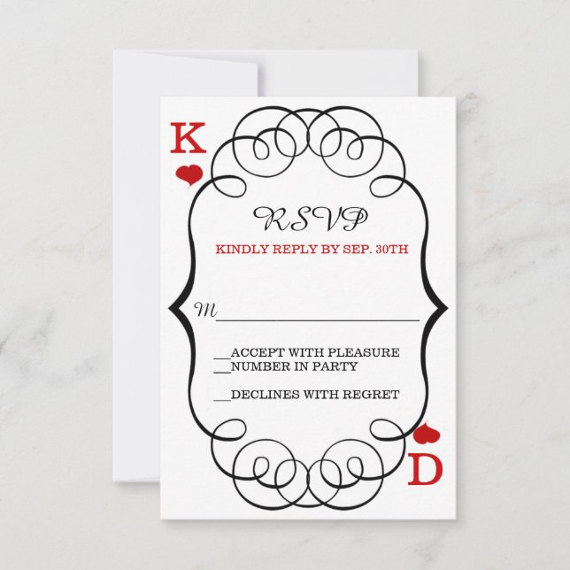 Las Vegas Casino Modernes Chic Wedding RSVP (Vorderseite)