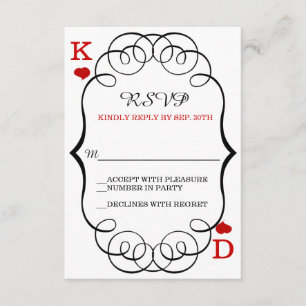 Las Vegas Casino Modernes Chic Wedding RSVP Karte