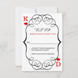 Las Vegas Casino Modernes Chic Wedding RSVP Karte