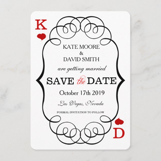 Las Vegas Casino Modernes Foto Save the Date (Vorderseite)