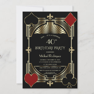 Las Vegas Casino Nacht Glücksspiel 40. Geburtstag Einladung