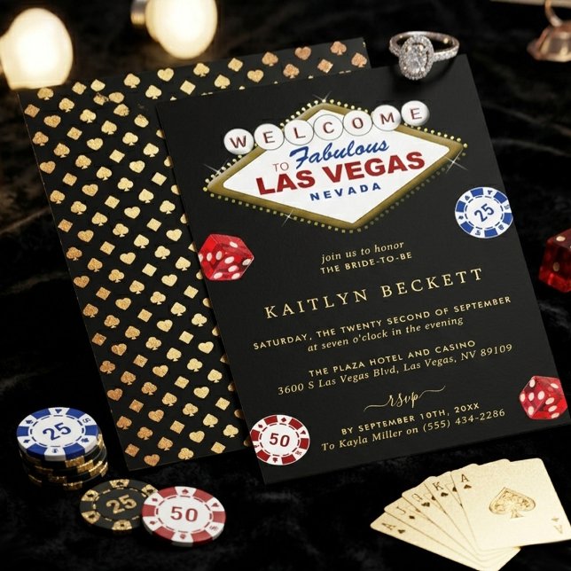 Las Vegas Casino Night Bachelorette Party Einladung (Von Creator hochgeladen)