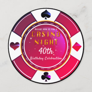 Las Vegas Casino Night Birthday Party Einladung
