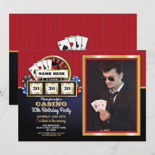 Las Vegas Casino Night Birthday Party Foto Einladung