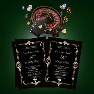 Las Vegas Casino Night Poker Bash Einladung