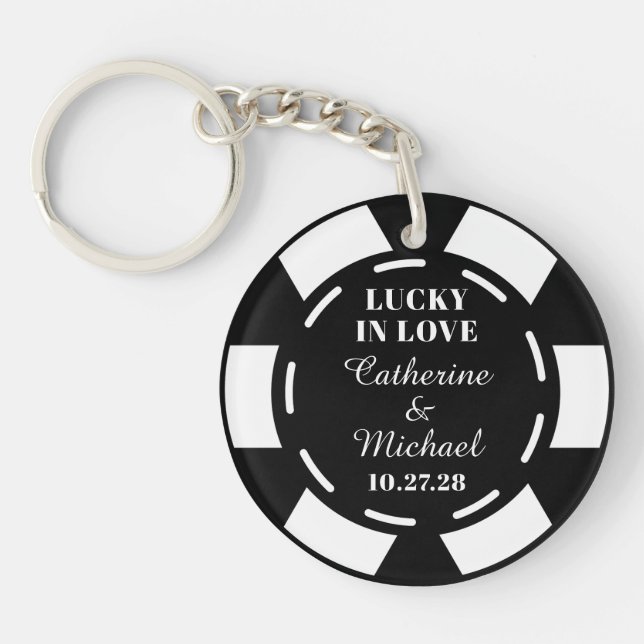 Las Vegas Casino Poker Chip Gastgeschenk Hochzeit Schlüsselanhänger (Vorderseite)