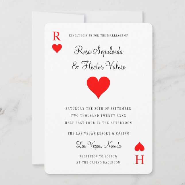 Las Vegas Casino Poker Einladung zur Casino (Vorderseite)