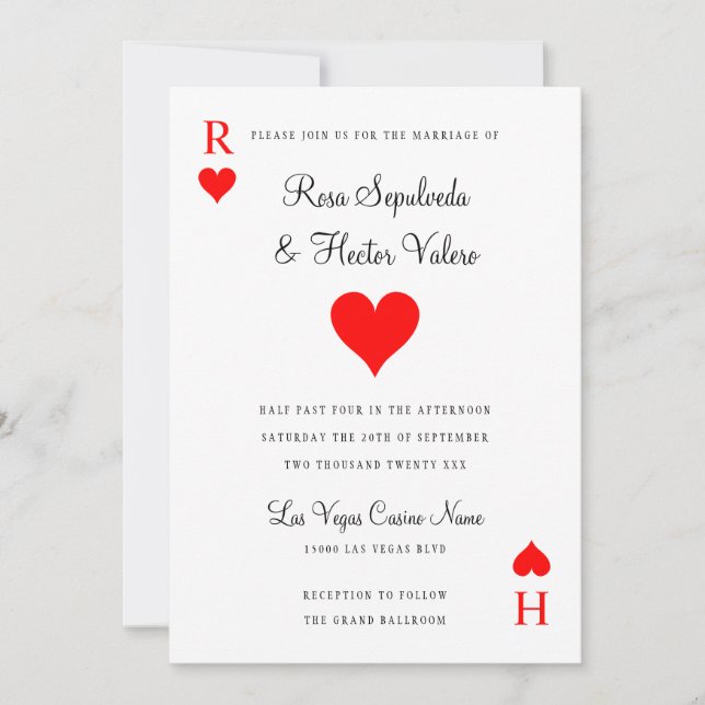 Las Vegas Casino Poker Einladung zur Casino (Vorderseite)