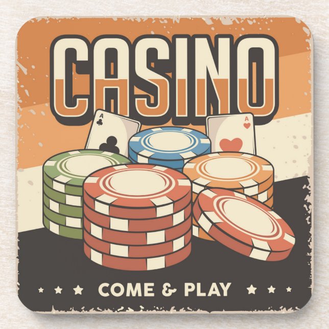 Las Vegas Casino Poker Getränkeuntersetzer (Vorderseite)