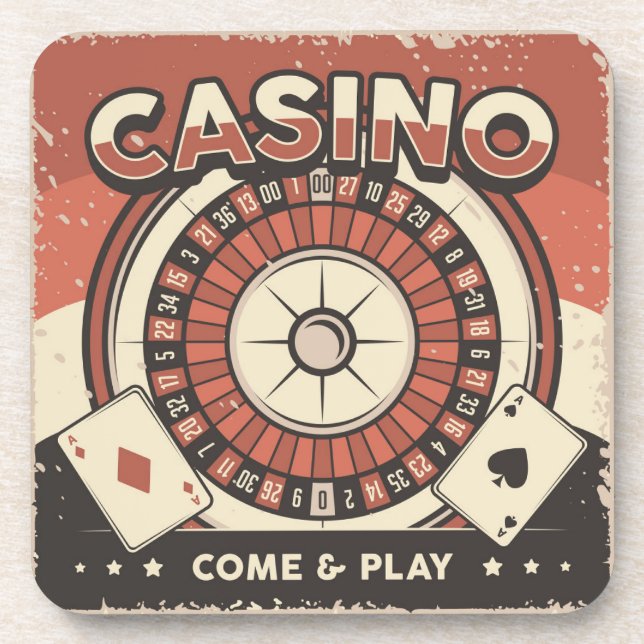 Las Vegas Casino Roulette Wheel Getränkeuntersetzer (Vorderseite)