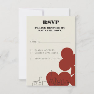 Las Vegas Casino Skyline Wedding RSVP Cards Karte