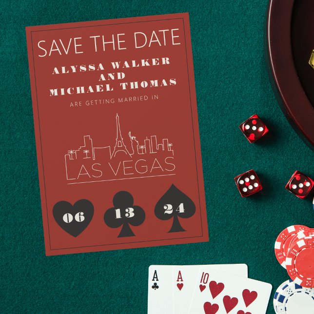 Las Vegas Casino Skyline Wedding Save the Date Einladung (Von Creator hochgeladen)