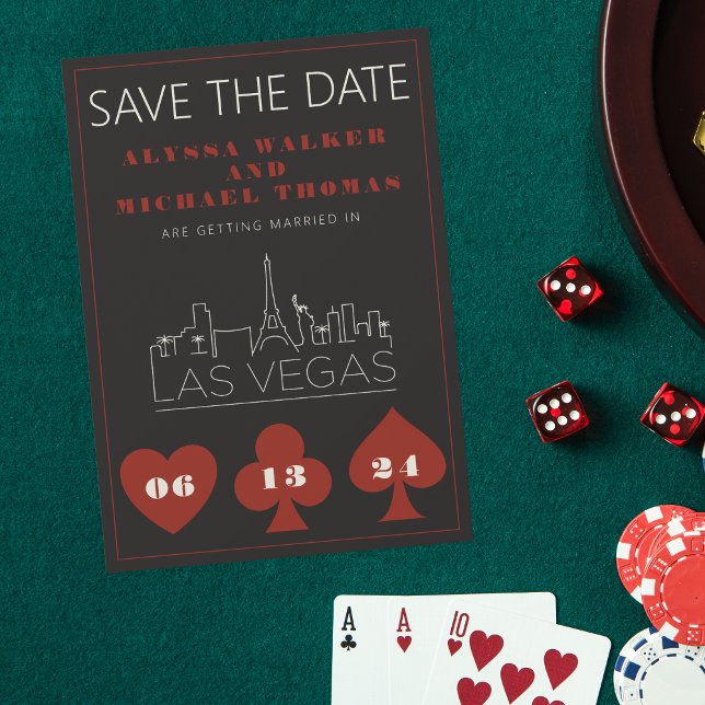 Las Vegas Casino Skyline Wedding Save the Date Einladung (Von Creator hochgeladen)