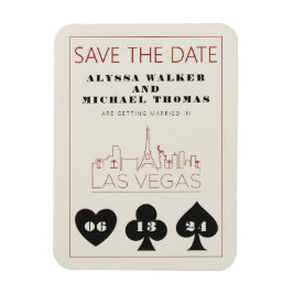 Las Vegas Casino Skyline Wedding Save the Date Magnet
