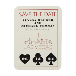 Las Vegas Casino Skyline Wedding Save the Date Magnet