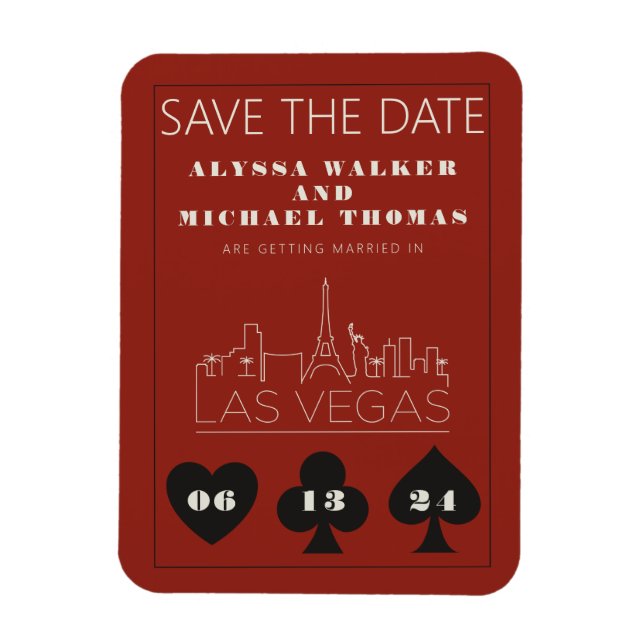 Las Vegas Casino Skyline Wedding Save the Date Magnet (Vertikal)