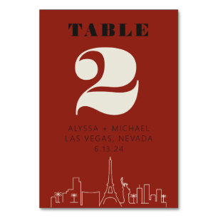 Las vegas Casino Skyline Wedding Tischnummer