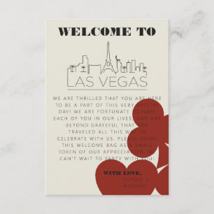 Las Vegas Casino Skyline Wedding Welcome Bag Card Begleitkarte