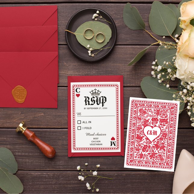 Las Vegas Casino Spielkarte Hochzeit RSVP Karte (Von Creator hochgeladen)