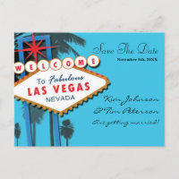 Las Vegas Casino Wedding Save the Date Postcard