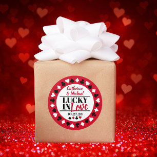 Las Vegas Casino Wedding Save the Date Runder Aufkleber