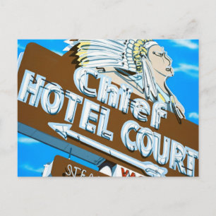 Las Vegas Chief Hotel Retro-Neon-Schilder-Postkart Postkarte