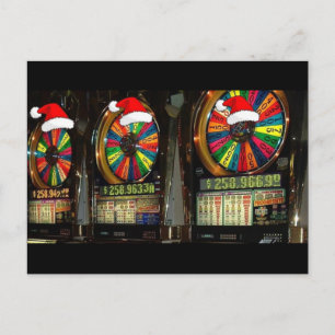 Las Vegas Christmas Slots Feiertagspostkarte