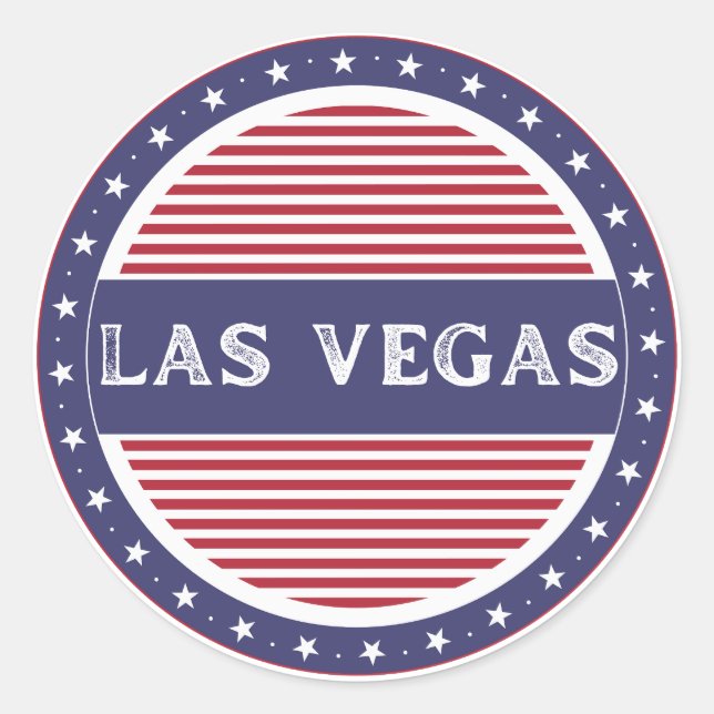 Las Vegas City Pride Emblem – Amerikanische Identi Runder Aufkleber (Vorderseite)