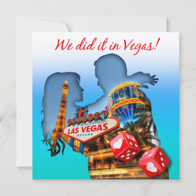Las Vegas Couple Wedding Empfang Einladung (Vorderseite)