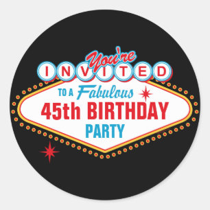 Las Vegas Custom Einladung Runder Aufkleber