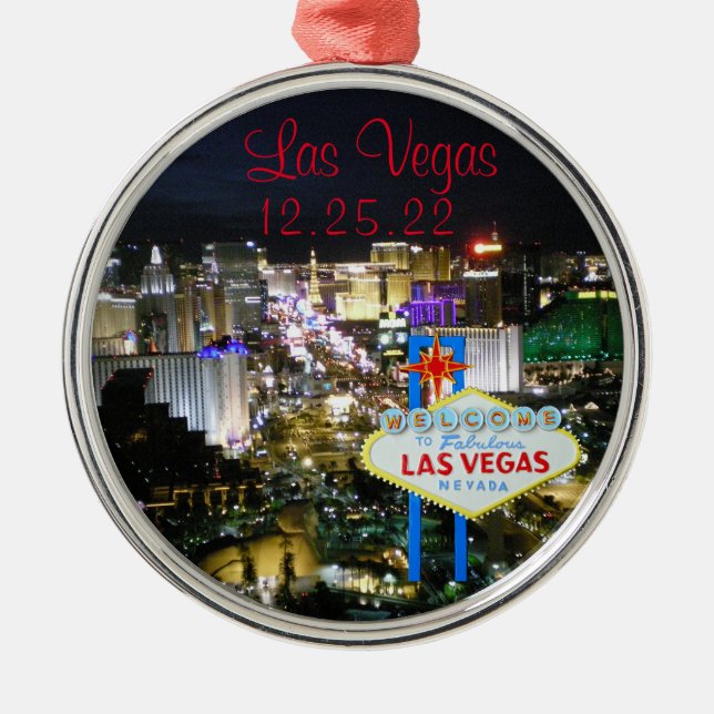 Las Vegas Custom Red Ornament Aus Metall (Vorne)