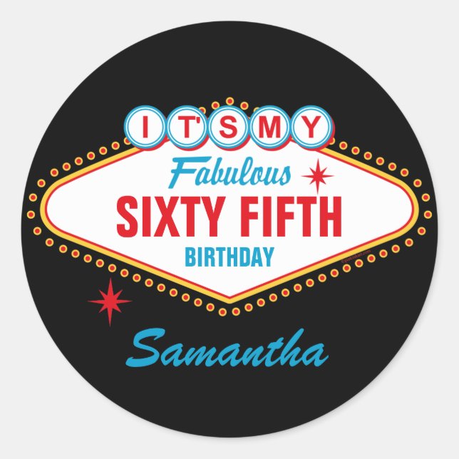 Las Vegas Custom Runder Aufkleber (Vorderseite)