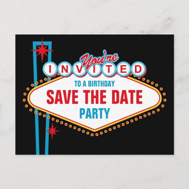 Las Vegas Custom Save the Date Ankündigungspostkarte (Vorderseite)