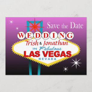 Las Vegas, das Save the Date - Lila Wedding ist