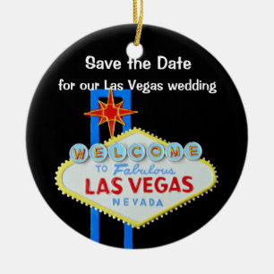 Las Vegas, das Save the Date Wedding ist Keramikornament