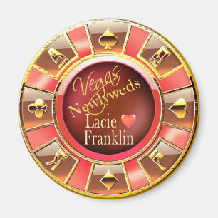 Las Vegas Deluxe Coral Peach Casino Chip Gefallen Magnet