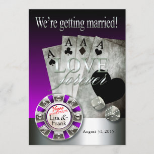 Las Vegas Deluxe Wedding   silber lila Einladung