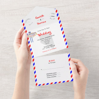 Las Vegas Destination Hochzeit Airmail All In One Einladung
