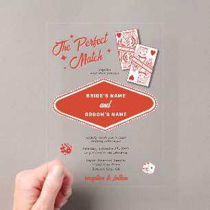 Las Vegas Destination Perfect Match Hochzeit Acryleinladungen