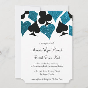 Las Vegas Destiny Malibu Blue Glitzer Wedding Einladung