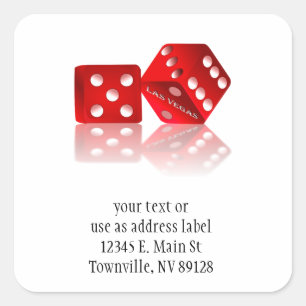 Las Vegas Dice Quadratischer Aufkleber