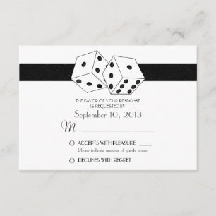 Las Vegas Dice Thema UAWG Weiß und Schwarz RSVP Karte