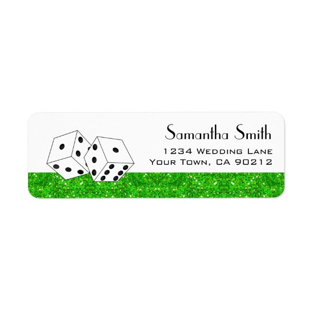 Las Vegas Dice Theme Green Imitats Glitzer (Vorne)