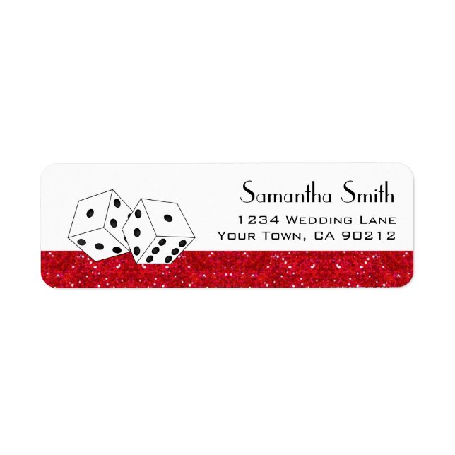 Las Vegas Dice Theme Ruby Red Imitats Glitzer (Vorne)