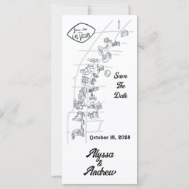 Las Vegas Doodle Karte Save the Date