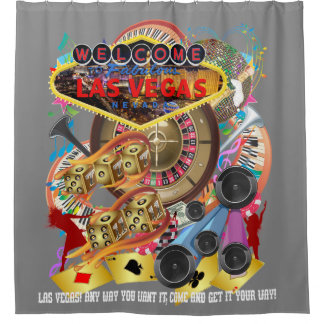 Las Vegas-Duschvorhang-Sammlungs-Grau Duschvorhang