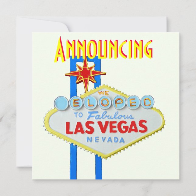 Las Vegas Elope Hochzeitsankündigung Einladung (Vorderseite)