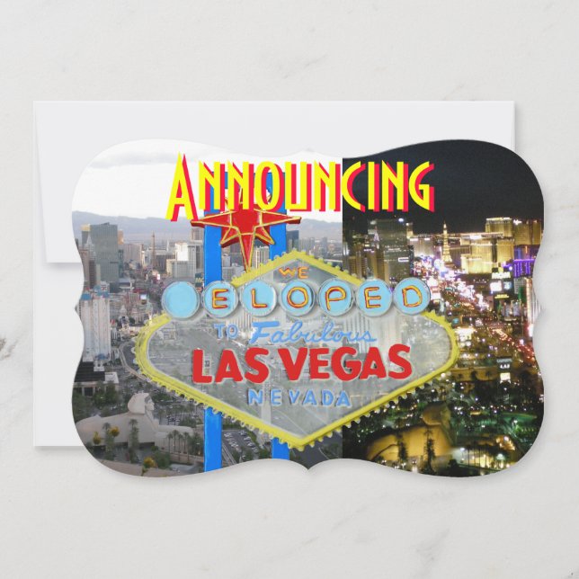 Las Vegas Elope Hochzeitsankündigung Einladung (Vorderseite)